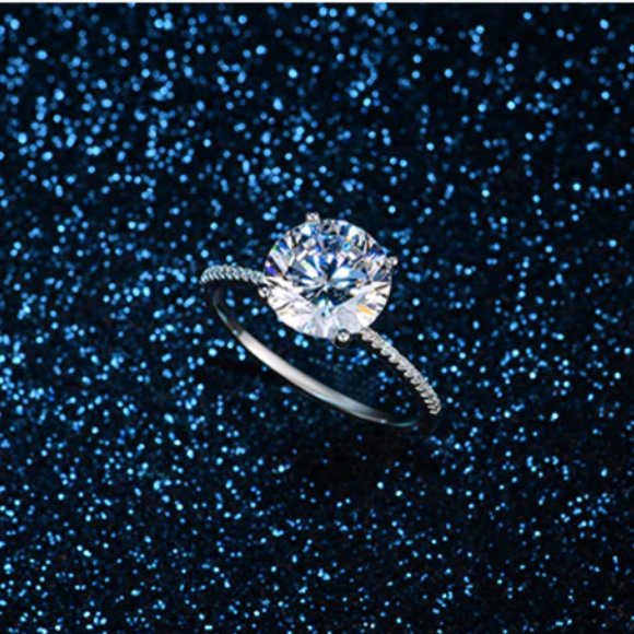 Solid 925 Sterling Silver 3Ct Diamond Ring - Picture 12 of 16